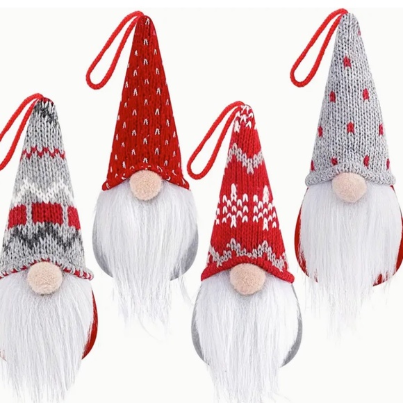 Christmas Ornaments  Set of Four Gnomes -Tree Hanging Decoration Home Decor-NWT - Picture 1 of 5